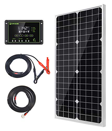 Topsolar Solar Panel Kit 30W 12V Monocrystalline Battery Charger