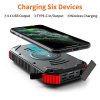 GRDE 30000mAh Solar Power Bank with Quick Charge & Wireless Charging – Waterproof, 6 Outputs, Ideal for Outdoor Adventures