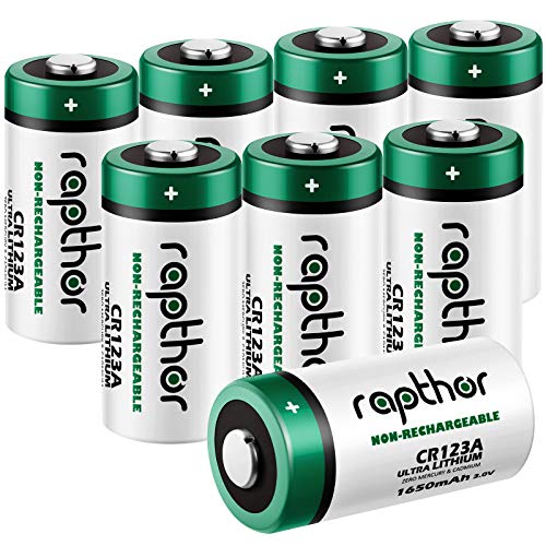 Rapthor CR123a Lithium Batteries 8 Pack