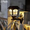 Maggift 12 Lumens Solar Wall Lantern, 2 Pack