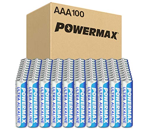 Powermax 100-Count AAA Batteries, Ultra Long Lasting Alkaline Battery
