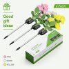 Outdoor Solar Garden Lights - RECHOO 3 Pack Decorative Rose Flowers with 7-Color Changing LEDs, Waterproof Landscape Lights for Garden, Patio, Yard