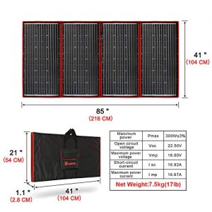 DOKIO 300 Watts 18 Volts Portable Foldable Solar Panel Best Energy ...