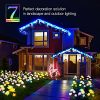 Outdoor Solar Garden Lights - RECHOO 3 Pack Decorative Rose Flowers with 7-Color Changing LEDs, Waterproof Landscape Lights for Garden, Patio, Yard