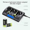 Universal Charger with C Batteries – 4-Bay LCD Battery Charger + 4-Pack 5000mAh Rechargeable C Batteries 🔋⚡