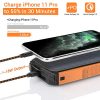 Portable Solar Power Bank 26800mAh with Ultra Bright 2 Flashlights
