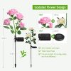 Outdoor Solar Garden Lights - RECHOO 3 Pack Decorative Rose Flowers with 7-Color Changing LEDs, Waterproof Landscape Lights for Garden, Patio, Yard