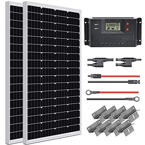 WEIZE 200 Watt 12 Volt Solar Panel Starter Kit