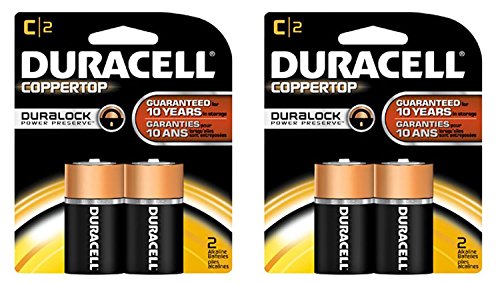 2 Pack of 2 Duracell Alkaline C Batteries