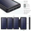 Solar Portable Charger - 36800mAh Power Bank with 4 Foldable, Removable Solar Panels, Type C Inputs, and High Capacity for Charging iPhone, iPad, Smartphone, and Tablet on the Go