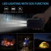 Solar Power Bank 20000mAh: Waterproof Charger with Dual LED Flashlights and Compass for Mobile Phones, Tablets, and Devices – Your Portable Power Solution