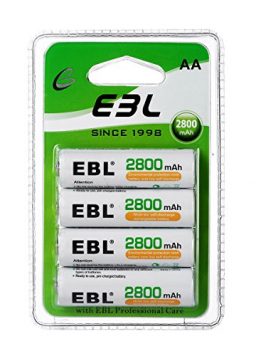 EBL AA Rechargeable Batteries 2800mAh New Retail Package