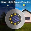 8 LED Solar Garden Lights Disk Lights Outdoor