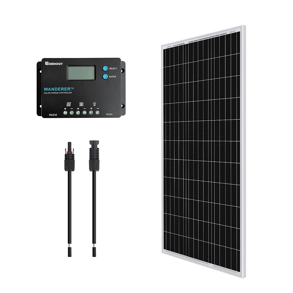 Renogy 12V 100W Monocrystalline Bundle Kit solar panel