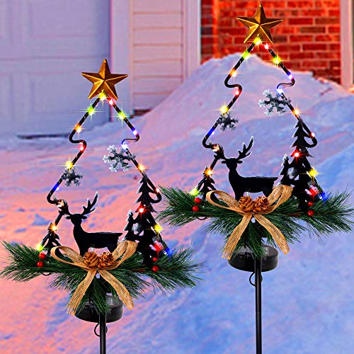 MAGGIFT Christmas Outdoor Solar Stake Lights