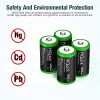 HiQuick Ni-MH C Size Rechargeable Batteries 5000mAh