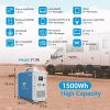 Portable Power Station - 1500Wh Lithium Battery, AC110V/1000W, Perfect for Camping, Solar Rechargeable Generator for Outdoor Adventures