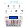8-Bay Smart LCD AA/AAA NiMH/NiCd Charger + 8 AA NiMH Rechargeable Batteries