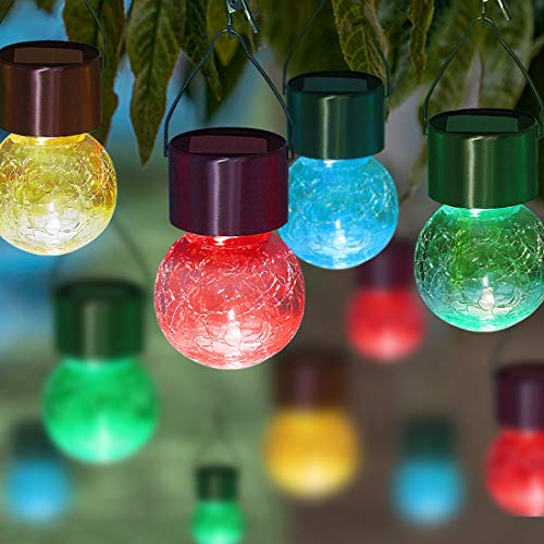 MAGGIFT 8 Pack Solar Hanging Ball Lights with Umbrella Clips