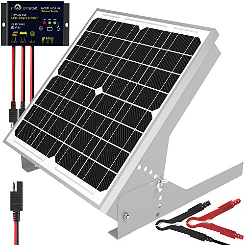 SOLPERK Solar Panel Kit 20W 12V, Solar Battery Trickle Charger Maintainer