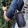 Solar Power Bank 20000mAh: Waterproof Charger with Dual LED Flashlights and Compass for Mobile Phones, Tablets, and Devices – Your Portable Power Solution