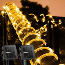 Solar Rope String Lights Outdoor 2 Pack 39 Feet 100 Led
