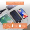 15000mAh Portable Solar Power Bank with Dual USB Ports and 15 LED Lights