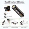 AA Rechargeable Battery High Capacity with Micro USB Cable