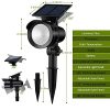 Solar Spot Lights Outdoor - 2 Pack, 360° Rotation, Waterproof, Warm White, for Garden, Flag Pole, Patio, Yard, Tree