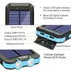 Solar Power Bank 20000mAh: Waterproof Charger with Dual LED Flashlights and Compass for Mobile Phones, Tablets, and Devices – Your Portable Power Solution