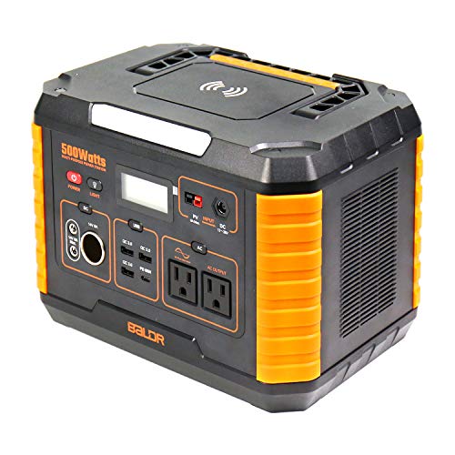 BALDR Portable Power Station 500W, 519Wh Outdoor Solar Generator