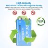 9V Lithium Rechargeable Batteries – 800mAh USB Fast Charge 9 Volt PP3 Li-ion Batteries for Smoke Detectors (2 Pack) 🔋⚡