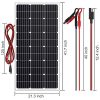 100W Monocrystalline Solar Panel Kit - Powerful PV Module for Efficient Battery Charging, Ideal for RV, Boat, Camper, and Off-Grid Applications