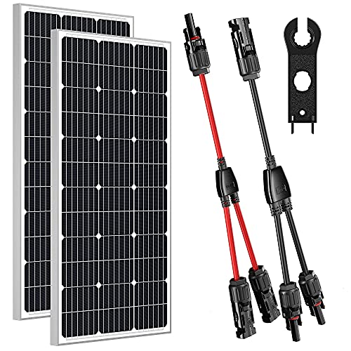 200W Solar Panels 12V with Solar Connectors Y Branch