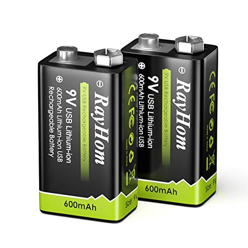 USB Rechargeable 9V Batteries Fast Charge