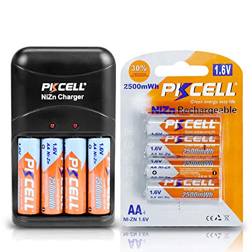 PKCELL Rechargeable AA Batteries NiZn Double A 1.6V