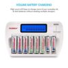 8-Bay Smart LCD AA/AAA NiMH/NiCd Charger + 8 AA NiMH Rechargeable Batteries