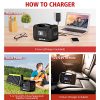 296Wh Portable Power Station – 80000mAh Solar Generator with 300W Output & 2 AC Outlets for Camping, CPAP & Backup Power