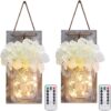 Rustic Hanging Battery Powered Jar Sconce with LED