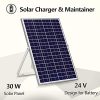 30W/24V Solar Panel Charger and Maintainer for Automotive, Marine, RV - Weatherproof