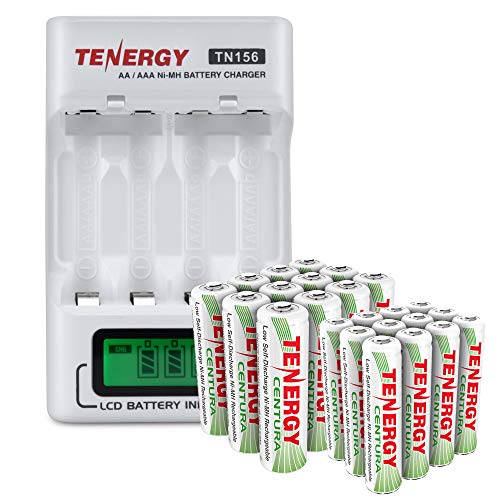 Combo: Tenergy TN156 4-Bay AA/AAA NiMH LCD Battery Charger