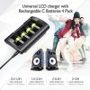 Universal Charger with C Batteries – 4-Bay LCD Battery Charger + 4-Pack 5000mAh Rechargeable C Batteries 🔋⚡