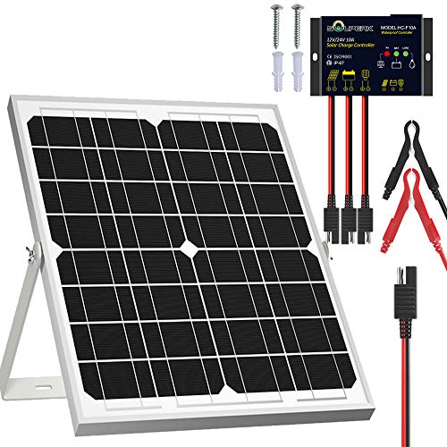 Solar Battery Trickle Charger Maintainer + Upgrade Waterproof Controller