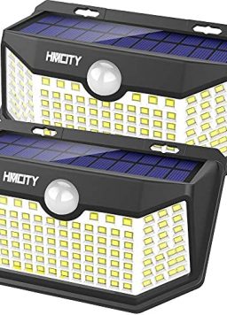 Hmcity Solar Lights Outdoor 120 LED with Lights Reflector