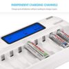 8-Bay Smart LCD AA/AAA NiMH/NiCd Charger + 8 AA NiMH Rechargeable Batteries