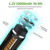Shentec Rechargeable D Batteries 10000mAh – Long-Lasting, Eco-Friendly Ni-MH D Size Batteries (4 Pack) 🔋♻️