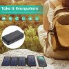 Solar Portable Charger - 36800mAh Power Bank with 4 Foldable, Removable Solar Panels, Type C Inputs, and High Capacity for Charging iPhone, iPad, Smartphone, and Tablet on the Go