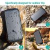 Power Bank, Solar Charger with Qi Wireless Charger and a pair of USB
