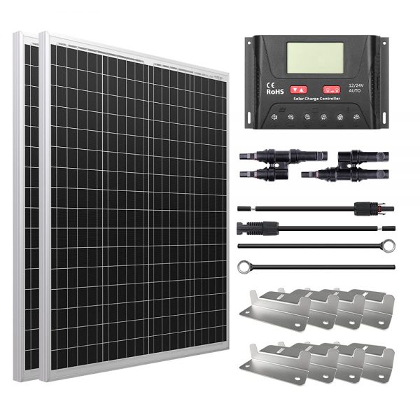 HQST 200W 12V Polycrystalline Solar Panel Kit