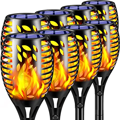 TomCare Solar Lights Outdoor 8 Pack Flickering Flames